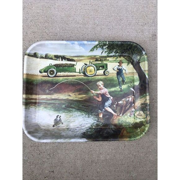 Vintage 1998 John Deere Collectable Metal Tray Turtle Trouble. Please Read - Picture 1 of 13